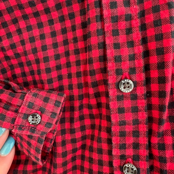 SOLD Ralph Lauren Buffalo Plaid Button-Down Shirt Size 9 Months - Picture 3 of 4